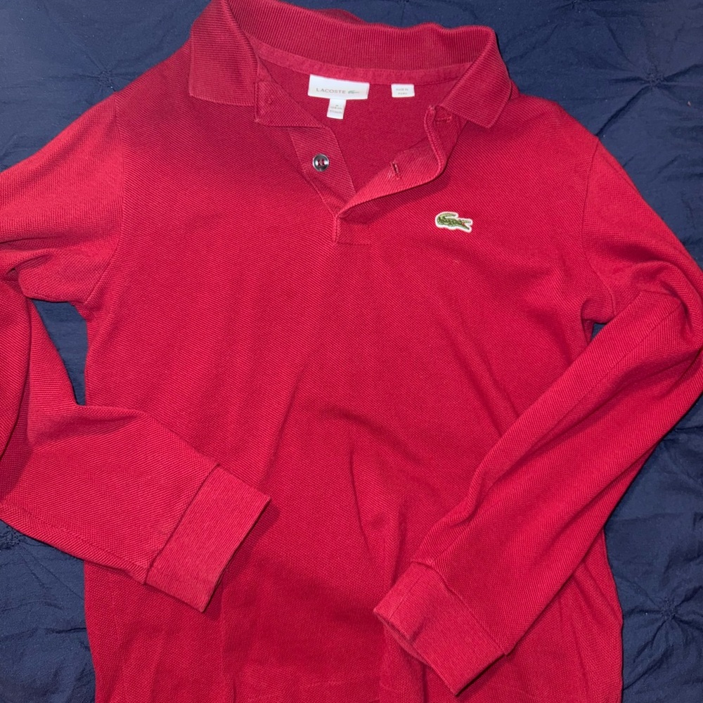 Lacoste Red Polo Shirt Classic Long Sleeve